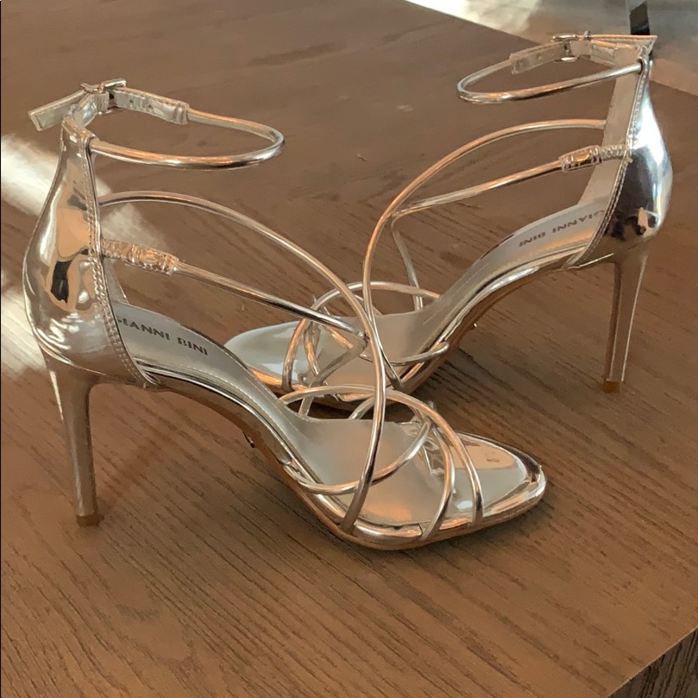 Gianni Bini Silver Strappy Heels